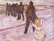 Edvard Munch Worker and children oil painting reproduction
